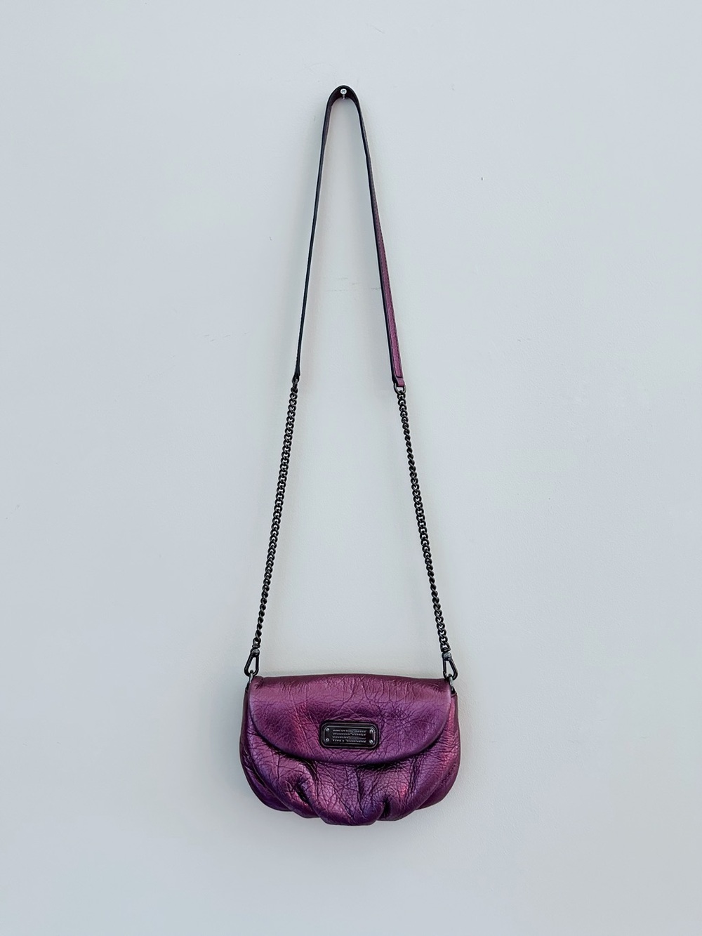 Marc Jacobs Metallic Purple Leather Crossbody Bag / Unique and Stylish color